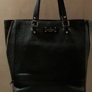 black leather kate spade professional tote